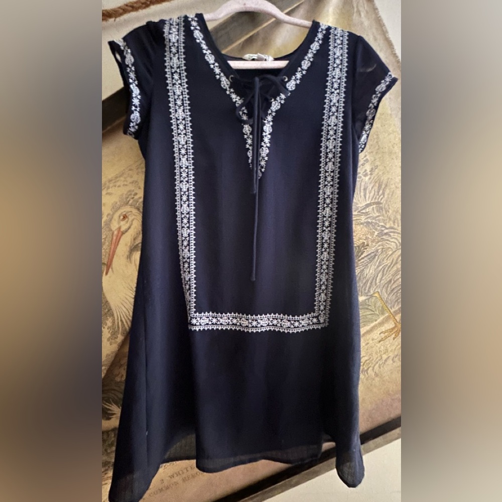 * Speechless Embroidered Navy Blue Dress SZ Small *